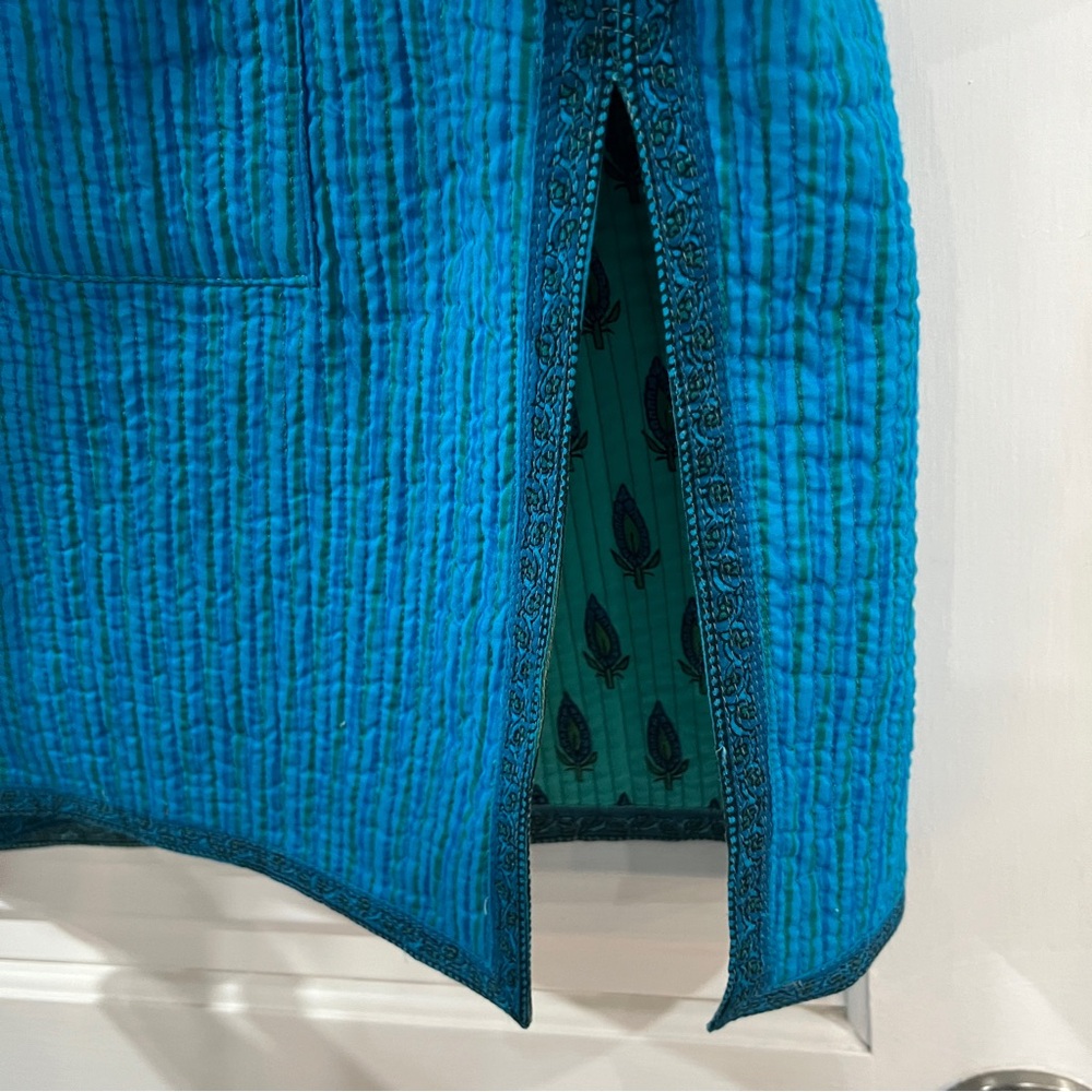 Quilted Jacket Reversible Transition Pockets Side… - image 7